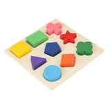 Mgaxyff Wooden Puzzle Funny Children Wooden Geometry Shape Wooden Puzzle Stacking Building Block Early Learning Toy Building Block Toy