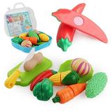 Tailored Children Plastic Fruit Vegetables Cutting Toys Set Educational Pretend Toy