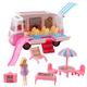 Vokodo Picnic Adventure Van With Doll Figurine Includes Slide Patio Furniture And Wardrobe Kids Pretend Play Party Bus Cooking Truck Kitchen Vogue Toy Fashion Car Vehicle Great Gift For Girls Children