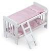 Badger Basket Doll Bunk Bed with Bedding Ladder and Free Personalization Kit - White/Pink/Gingham