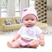 Gustave 12 inch Silicone Vinyl Reborn Baby Dolls Handmade Baby Girl Toddler Doll Toys Gifts Pink