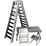 Ultimate Ladder & Table Playset (Silver) - Ringside Exclusive Ringside Collectibles Wrestling Action Figure Accessories