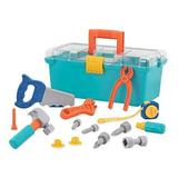 Battat Battat Builder Tool Box Durable Kids Tool Set Pretend Play Construction Tool Kit for Kids 3 years+ 15-Pcs