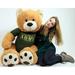 United States Army Big Plush Giant Teddy Bear Five Feet Tall Honey Brown Color Wears Tshirt that says SOMEONE IN THE ARMY LOVES YOU