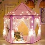 Porpora Hexagon Princess Castle Play Tent Indoor for Kids Gift X-Large Pink 55 x 53 (DxH) 1 Pack