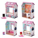 Olivia s Little World Classic Convertible Play House (4 in 1) Dollhouse 7 Pieces