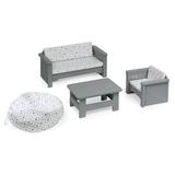 Badger Basket Doll Living Room Furniture Set for 18 inch Dolls - Gray/White