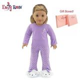 Emily Rose 18 Inch Doll Clothes Accessories Gift Set Kids Girls | 18 Doll Pajamas PJs Sleepwear Outfit Including Puppy Doll Slippers Accessory | Gift Boxed! | Fits 18 My Life As Dolls