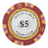 Monte Carlo Premium 14g Poker Chips $5 Clay Composite 50-pack
