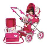 Adora Deluxe Baby Doll Stroller Toy Set - Soft Cotton Silk for Children