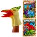 Treasure Co Trio Realistic Dinosaur Hand Puppet Bundles (11 in x 8 in) Soft Touch Dino Hand Puppet Glove (Pterodactyl Puppet + Color Book)