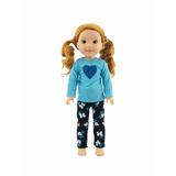 Blue Heart Pants Set For 14 Inch Dolls