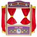 Wooden Tabletop Puppet Theater with Curtains Blackboard and Clock by Hey! Play!