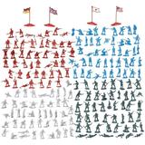 200-Piece Plastic Army Men for Boys â€“ Military Soldiers Guys Playset Action Figures with Flags (4 Colors)