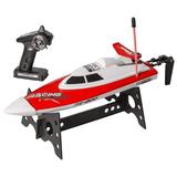 Top Race Remote Control Water Speed Boat Perfect Toy for Pools and Lakes â€œBlueâ€� 27Mhz (TR-800) (Red)