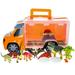 TychoTyke 12pc Dinosaur Toys Action Figures with Toy Truck Storage Playset Lights Sounds Orange Boys Ages 3+