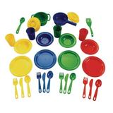 KidKraft 27-pc Primary Colored Cookware Set Plastic Dishes & Utensils for Play Kitchens