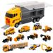 11 In 1 Die-Cast Construction Truck Vehicle Carrier For Kids Playing Construction Trucks