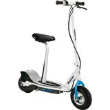 Razor E300S Seated Electric Scooter - White for Ages 13+ and up to 220 lbs 9 Pneumatic Front Tire Up to 15 mph & up to 10-mile Range 250W Chain Motor 24V Sealed Lead-Acid Battery