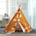 Merry Products Childrenâ€™s Teepee Puzzle Canvas Play Tent Orange