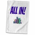 3dRose all in poker chips picture purple lettering - Towel 15 by 22-inch