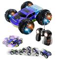 Double Sided Remote Control Car - Power Stunt Extreme RC Car for Kids. 360 Degree Spinning & Flips - Yellow/Blue