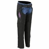 Milwaukee Leather SH1956 Women s Winged Black and Purple Textile Chaps 2X-Small