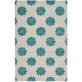 SAFAVIEH Soho Juniper Geometric Wool Area Rug Ivory/Light Blue 3 6 x 5 6