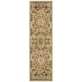SAFAVIEH Classic Chandler Floral Bordered Wool Runner Rug Taupe/Light Green 2 3 x 10