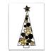 Crafted Creations Gold and Black Glam Tree Christmas Wrapped Rectangular Wall Art Decor 16 x 12