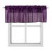 Sheer valance voile Purple solid color light filtering rod pocket window curtain 55 wide X 18 length for bedroom window kitchen dÃ©cor S18