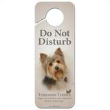 Yorkshire Terrier Yorkie Dog Breed Plastic Door Knob Hanger Sign