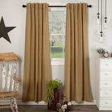 VHC Brands Simple Life Flax Solid Color Cotton Linen Blend Farmhouse Curtains Rod Pocket Hanging Loops Panel Pair Khaki Tan