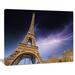 Design Art Beautiful View of Paris Eiffel Tower Under Purple Sky Cityscape Photographic Print on Wrapped Canvas