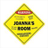 SignMission X-Joannas Room 12 x 12 in. Crossing Zone Xing Room Sign - Joannas