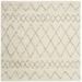 SAFAVIEH Berber Avery Geometric Diamonds Shag Area Rug Cream/Light Grey 5 1 Square