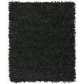 SAFAVIEH Leather Shag Dimitri Solid Area Rug Black 8 x 10