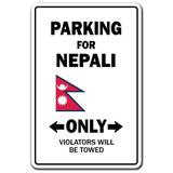 Parking For Nepalese Only National Pride Aluminum Sign | Indoor/Outdoor | Funny Home DÃ©cor for Garages Living Rooms Bedroom Offices | SignMission Nepal Flag National Pride Love Gift Sign Decoration