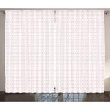 Floral Curtains 2 Panels Set Contiguous Lined Up Flower Pattern Symmetrical Spring Nature Artwork Print Window Drapes for Living Room Bedroom 108W X 84L Inches Light Pink and White by Ambesonne