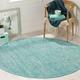 SAFAVIEH Montauk Zelma Braided Cotton Area Rug Turquoise/Multi 6 x 6 Round