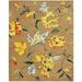 SAFAVIEH Soho Colin Floral Wool Area Rug Brown/Multi 6 x 9