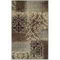 Bristol Abstract Damask Indoor Area Rug by Blue Nile Nills - 8 x 10 Ivory-Light Blue