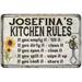 Josefina s Kitchen Rules Chic Sign Vintage Decor 16 x 24 Matte Finish Metal 116240032481