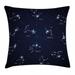 Constellation Throw Pillow Cushion Cover Sky Star Map with Geometric Circle Space Night Horoscopes Chart Dark Decorative Square Accent Pillow Case 20 X 20 Inches Dark Blue White by Ambesonne