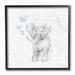 The Kids Room by Stupell Baby Elephant Blue Bubbles Linen Look Stretched Canvas Wall Art