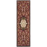 SAFAVIEH Classic Kirsteen Floral Bordered Wool Runner Rug Red/Black 2 3 x 10