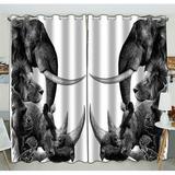 ZKGK Animals Elephant Window Curtain Drapery/Panels/Treatment For Living Room Bedroom Kids Rooms 52x84 inches Two Panel
