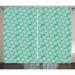 Floral Curtains 2 Panels Set Abstract Motifs Inspired by Rural Woodland Nature Modern Foliage Design Window Drapes for Living Room Bedroom 108W X 96L Inches Turquoise and Cream by Ambesonne