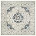 SAFAVIEH Madison Mattie Overdyed Floral Area Rug Ivory/Blue 6 7 x 6 7 Square