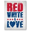 Awkward Styles USA Red White Love USA Canvas Art American Flag USA Wall Decoration Red White Blue 4th of July USA Canvas Patriotic Gifts for Office Home Decor